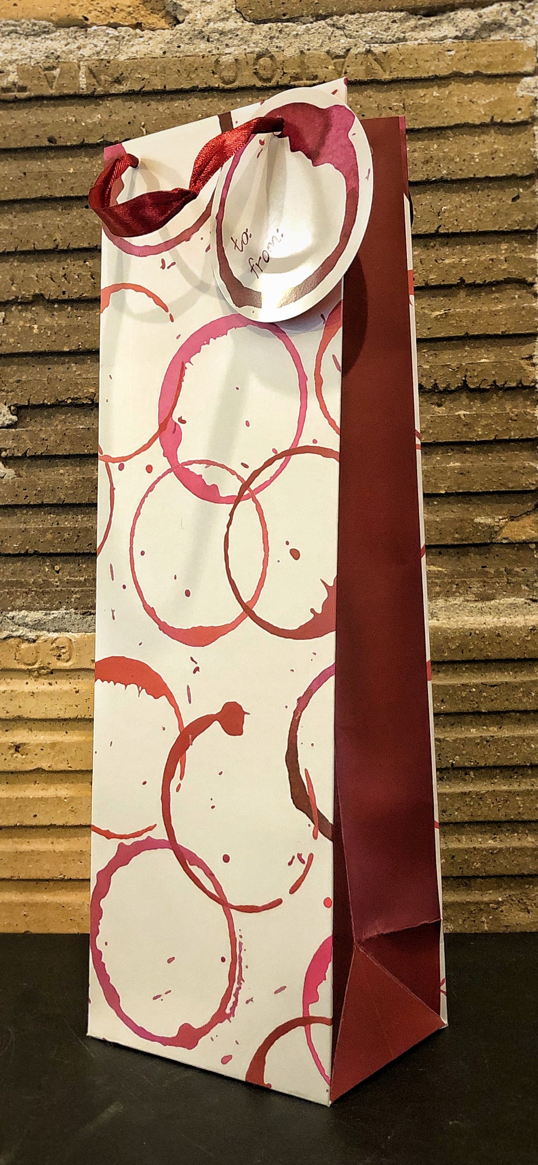 Wine Stain Single Bottle Gift Bag