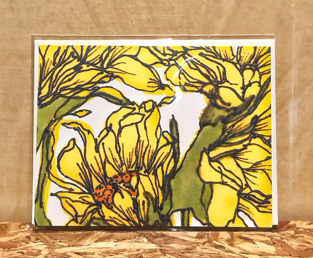Jocelyn Gotlib Bright Yellow Flowers Handmade Card