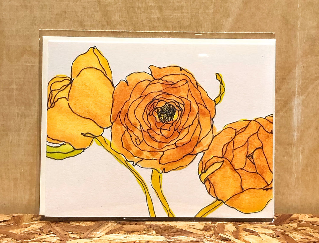 Jocelyn Gotlib Yellow Roses Handmade Card
