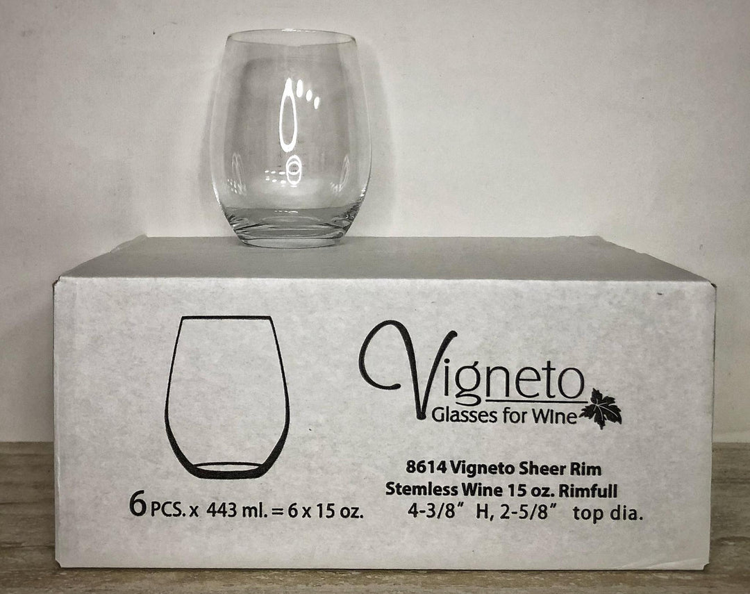 Vigneto Sheer Rim Stemless Wine Glass